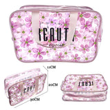 12PCS - Beauty Express Message Flower Pattern Clear Shoulder Bags