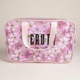 12PCS - Beauty Express Message Flower Pattern Clear Shoulder Bags