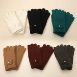 12Pairs - Cable Knit Bow Detail Fleece Lining Gloves