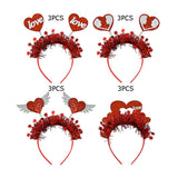 12PCS - Double Glittered Love Heart Spring Star Tinsel Decorative Headbands