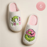 6Pairs - Howdy Western Grinch Green Monster Holiday Indoor Slippers