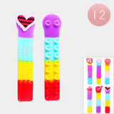 12PCS - Heart Squidopop It Sucker Fidget Kids Toys