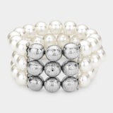 Pearl Multi Beaded Stretch Bracelet