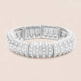 Pearl Paved Stretch Bangle Bracelet