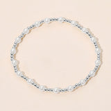 Pearl Accent Stainless Steel Ball Beaded Stretch Bracelet