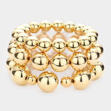 3PCS - Metal Ball Stretch Bracelets