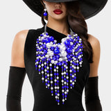 Women's Pearl Cluster Statement Necklace Jewelry Set