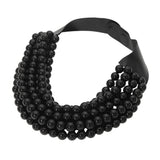 Multi Layered Pearl Beaded Collar Magnetic Necklace