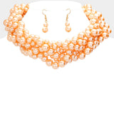 Twisted Multi-Strand Pearl Necklace