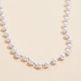 Semi Fine Collection - 18K White Gold Dipped Pearl Station Necklace