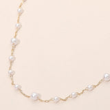 Classic Pearl Station Chain Necklace