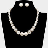 Pearl Necklace Earring Set