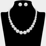 Pearl Necklace Earring Set