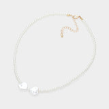 Pearl Heart Pointed Necklace