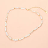 18K Gold Dipped Freshwater Baroque Pearl Beaded Necklace