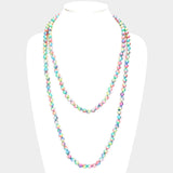 Multi Colored Pearl Long Necklace