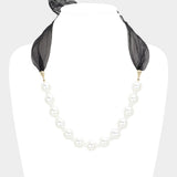 Ribbon Pearl Necklace