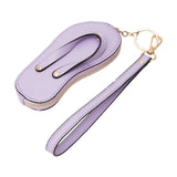 Faux Leather Flip-flop Mini Wristlet Bag Charm Coin Purse