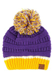 C.C Teal Color Ribbed Beanie With Pom