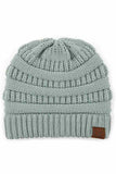 C.C Women's Ribbed Knit Solid Color Beanie
