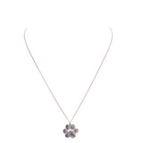Two Tone Brass Metal Paw Pendant Necklace