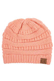 C.C Women's Ribbed Knit Solid Color Beanie