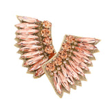 Felt Back Multi Stone Embellished Wing Earrings