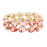 Women's Glass Crystal Teardrop Stretch Evening Bracelet