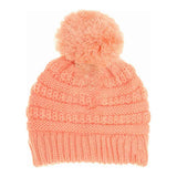 Kids Solid Pom C.C Beanies