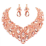 Marquise Stone Cluster Accented Evening Necklace