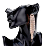 Rhinestone Fringe Drop Evening Earrings