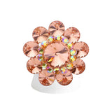 Round Crystal Flower Stretch Ring