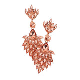 Teardrop Accented Marquise Stone Cluster Evening Earrings
