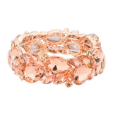 Teardrop Cluster Marquise Stone Stretch Evening Bracelet