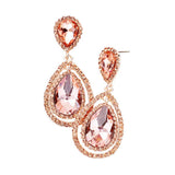 Teardrop Crystal Rhinestone Dangle Evening Earrings