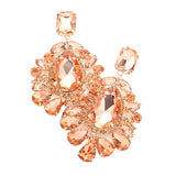 Teardrop Stone Accented Dangle Evening Earrings