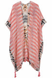 Aztec Pattern Print Tassel Kimono