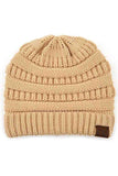 C.C Women's Ribbed Knit Solid Color Beanie
