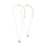 2PCS Enamel Elephant Pendant Moms and Kids Set Necklaces