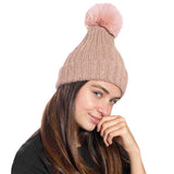 Beautiful Cable Knit Pom Pom Beanie Hat
