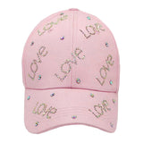 Bling Love Message Patterned Baseball Cap