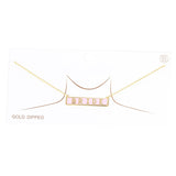 Bride Gold Dipped Enamel Rectangle Message Pendant Necklace