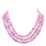Chunky Acrylic Ball Beaded Triple Layered Faux Leather Magnetic Necklace