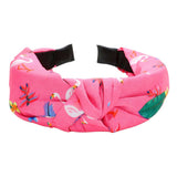 Flamingo Tropical Leaf Printed Burnout Knot Headband
