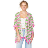 Geometric Pattern Print Ruana Poncho