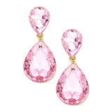 Women's Glass Crystal Teardrop Evening Dangle Earrings