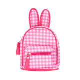 Glittered Check Patterned Bunny Mini Backpack Bag