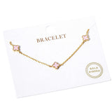 Gold Dipped Triple Quatrefoil Link Bracelet
