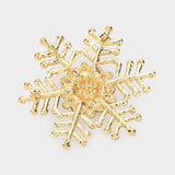 Crystal Pave Snowflake Pin Brooch Pendant