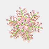 Crystal Pave Snowflake Pin Brooch Pendant